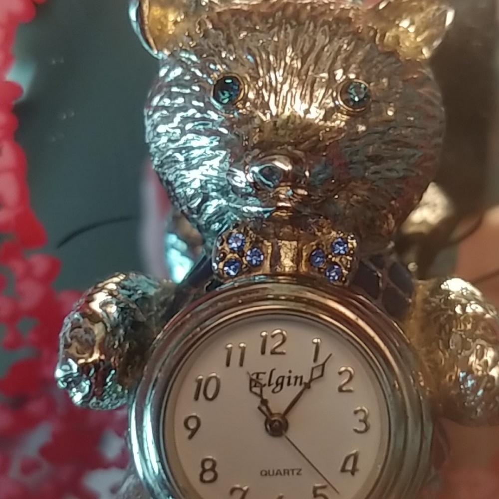 Elgin Bear with Blue Rhinestones